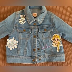 2T Disney collection by Tutu Couture Blue Denim Jacket with Frozen Characters